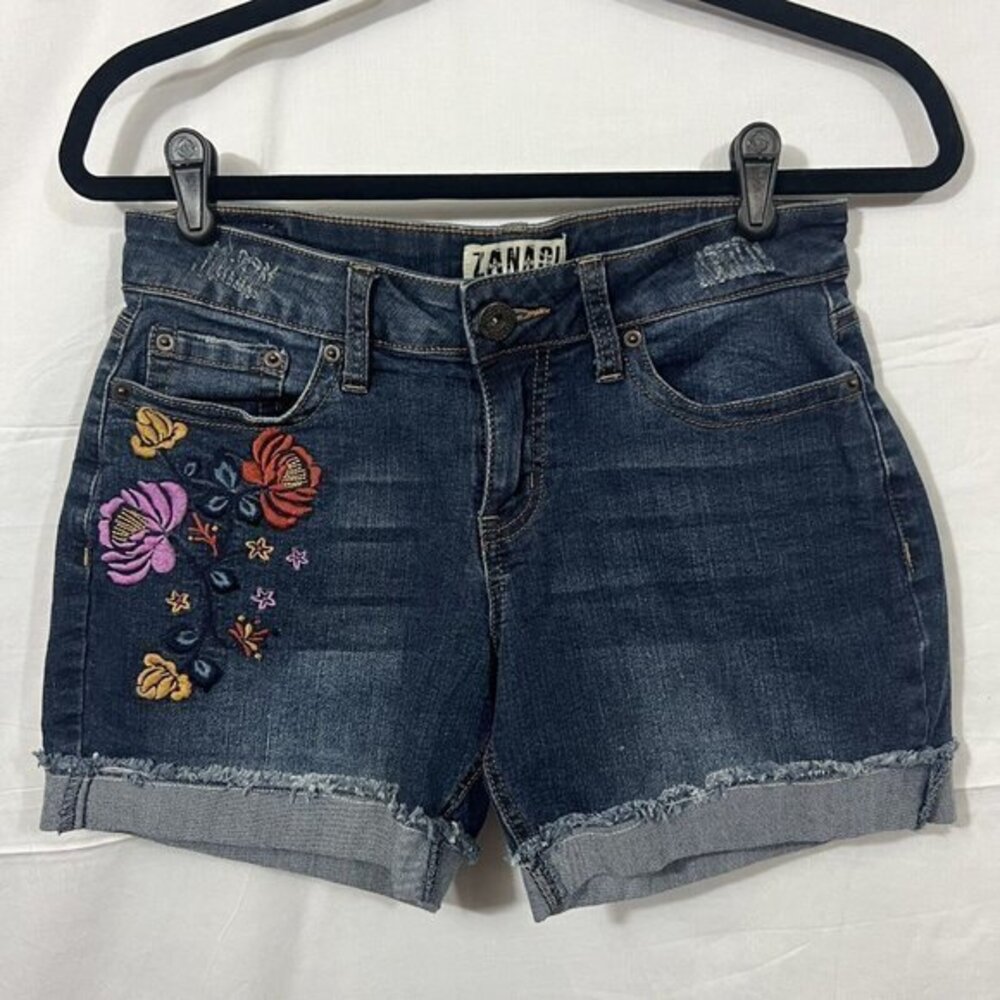 zana di jeans Shorts Size 4 Embroidered Cut Off Cuffed Denim
